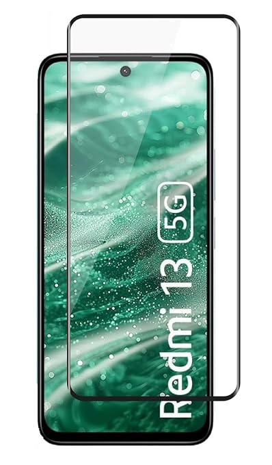 JGD PRODUCTS for Redmi 13 5G Tempered glass with Full Edge Protection and Easy Installation Kit