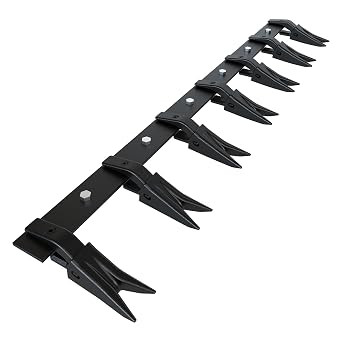 Heavy Duty Bucket Tooth Bar for Loader & Skid Steer 61 Inches, 7 Teeth, Bolt-On, 4560 lbs Capacity, No Drill, Fits 1/2" Cutting Edge, Durable Black Finish