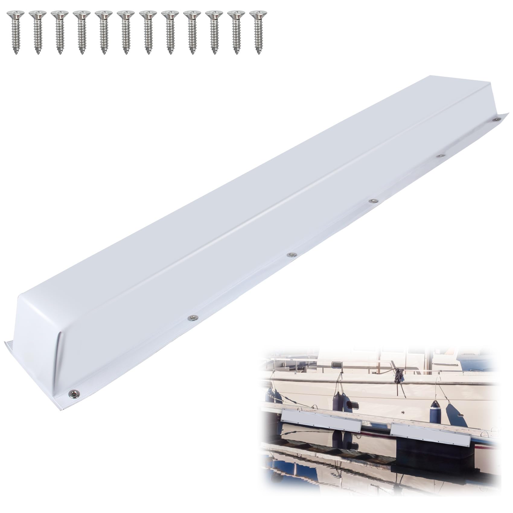ORLANG 36"/48"/59"/72" Dock Bumpers,Dock Fenders with Stainless Steel Screws,Boat Dock Bumpers,Dock Post Bumper for Docking Edges, Piling, Vertical Poles, Horizontal Decks or Piers(Multiple Colors)