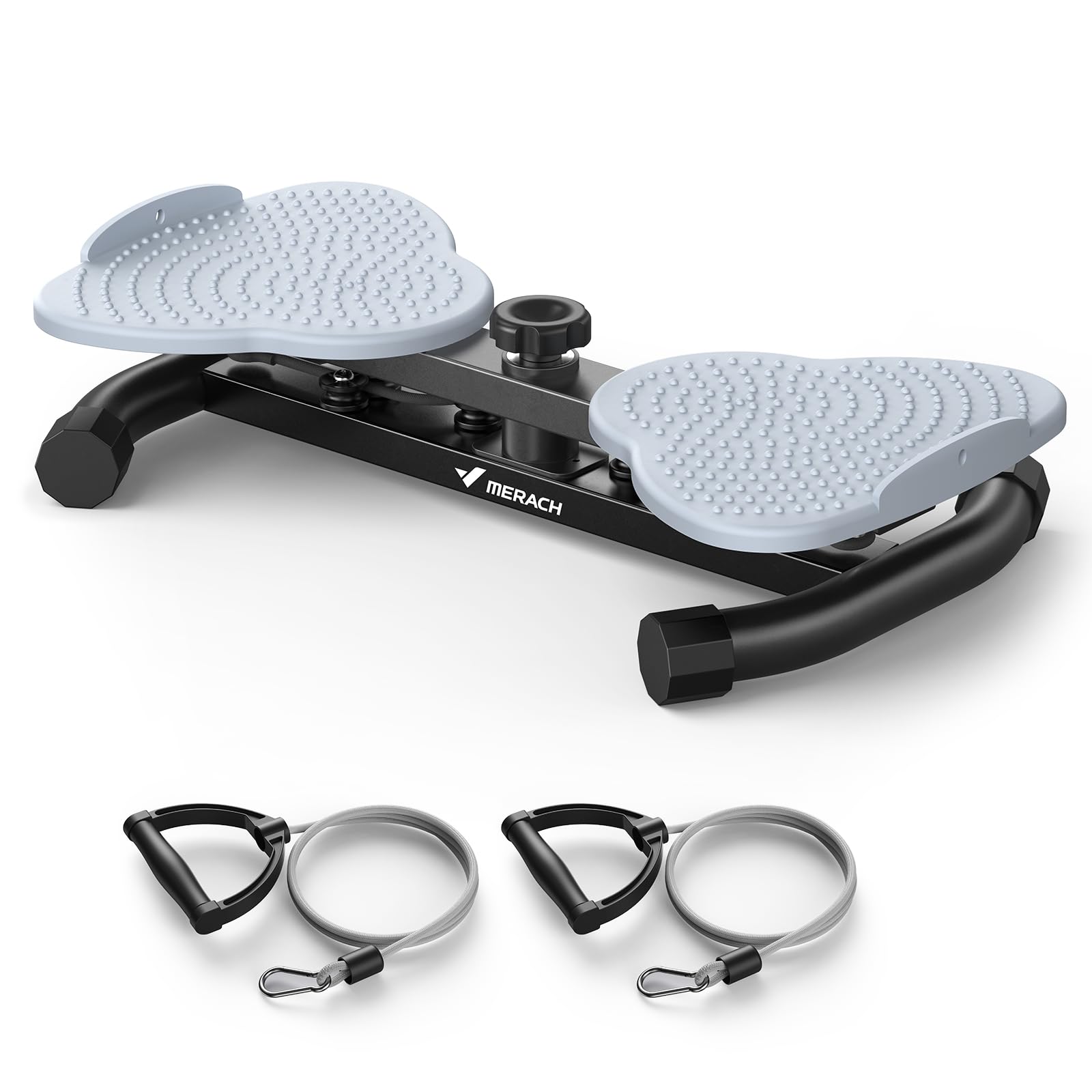 MERACH Twist Waist Board, Waist Whisper con 2 Fasce Elastiche, Pedana Rotante Allenamento Dimagrante per Core e Vita, Portata Massima 136 kg per Fitness