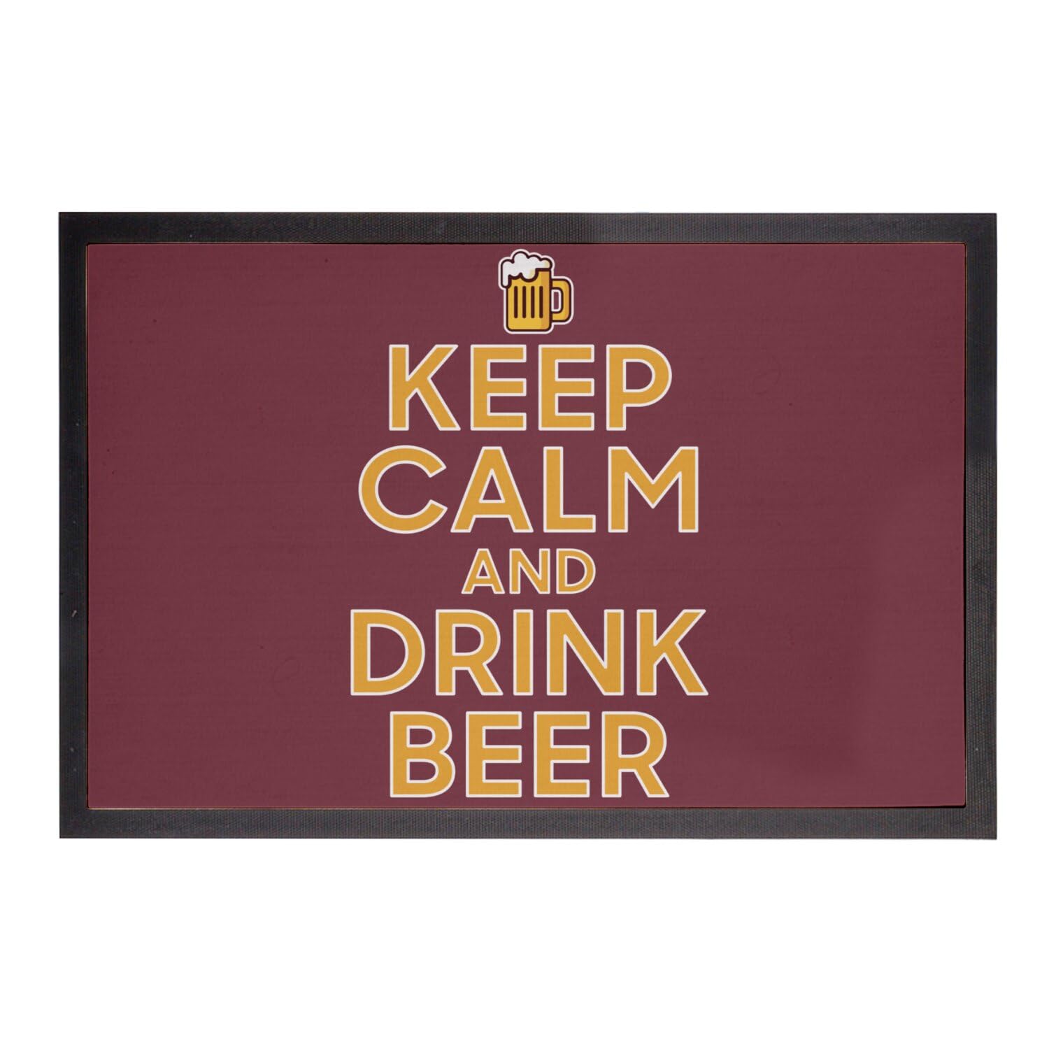 Tapis d'entrée paillasson humour anglais Keep Calm rouge 75x50cm