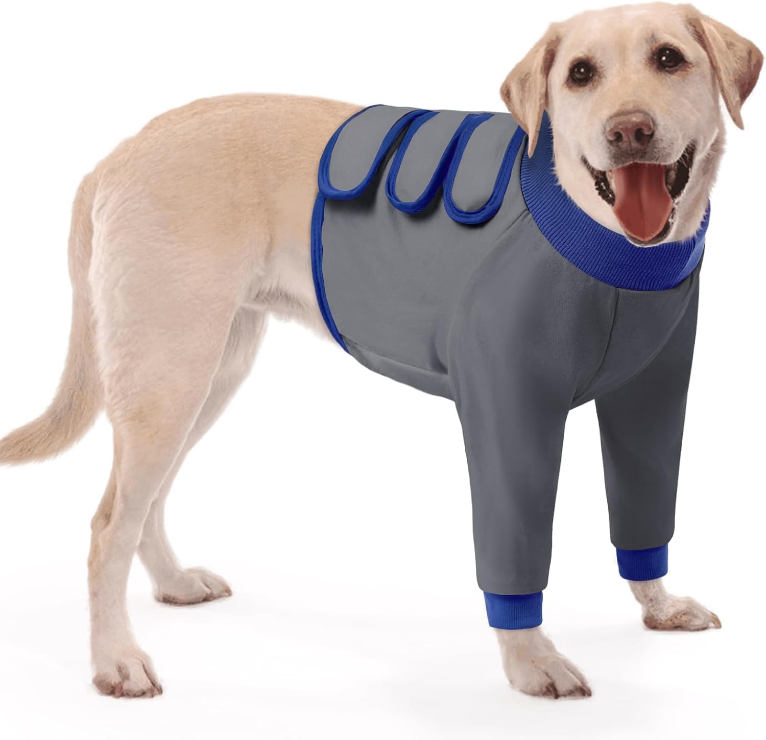 KOESON Soft Cotton Dog Recovery Suit for Front Legs After Surgery, Grey XL