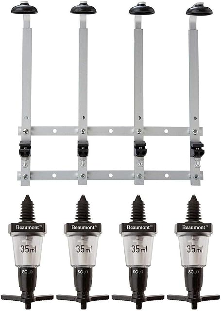 Bar Essentials 4 x 1.5 Litre Bottle Wall Fixing Bottle Bracket & 4 x 35ml Optic Set