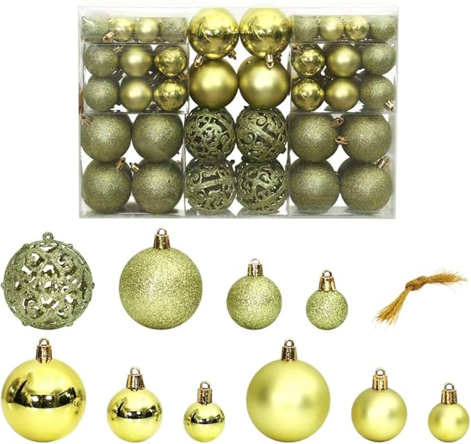 vidaXL Christmas Baubles, Pack of 100, Light Green