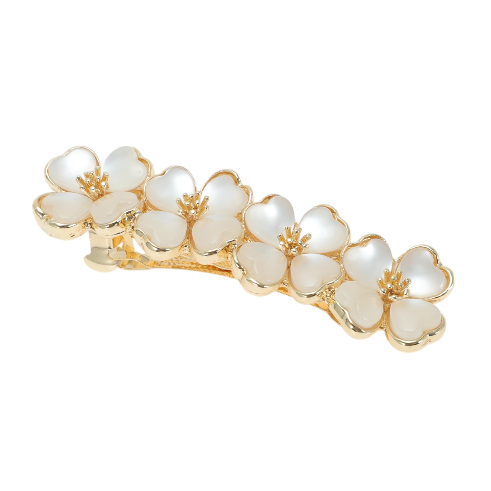 VOCOSTE Hair Clips for Women, Vintage Hair Barrettes, French Hairpin, Hair Accessories, Gold Tone, Beige