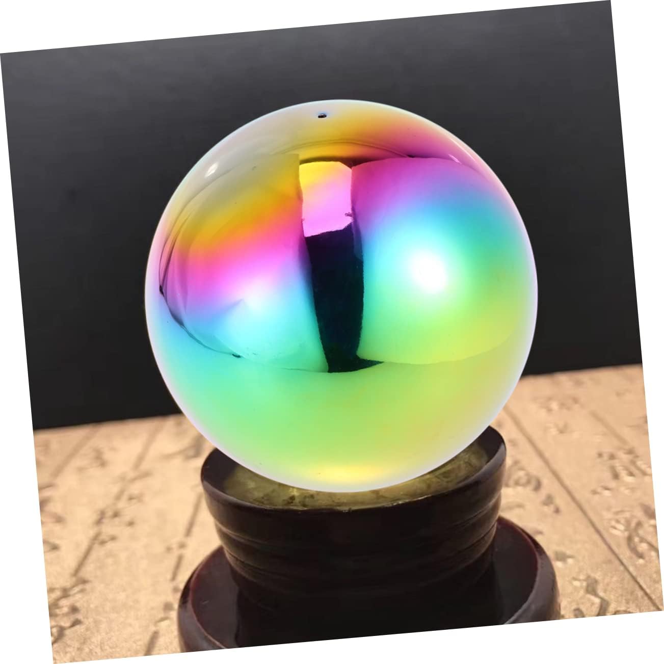 DULAI 3 Pcs Outdoor Decoration Christmas Tree Ornaments Mirror Trim Metal Garden Globe Gazing Ball Reflective Garden Colorful Metal Ball Multi-Purpose Metal Ball Reflective Ball Earth