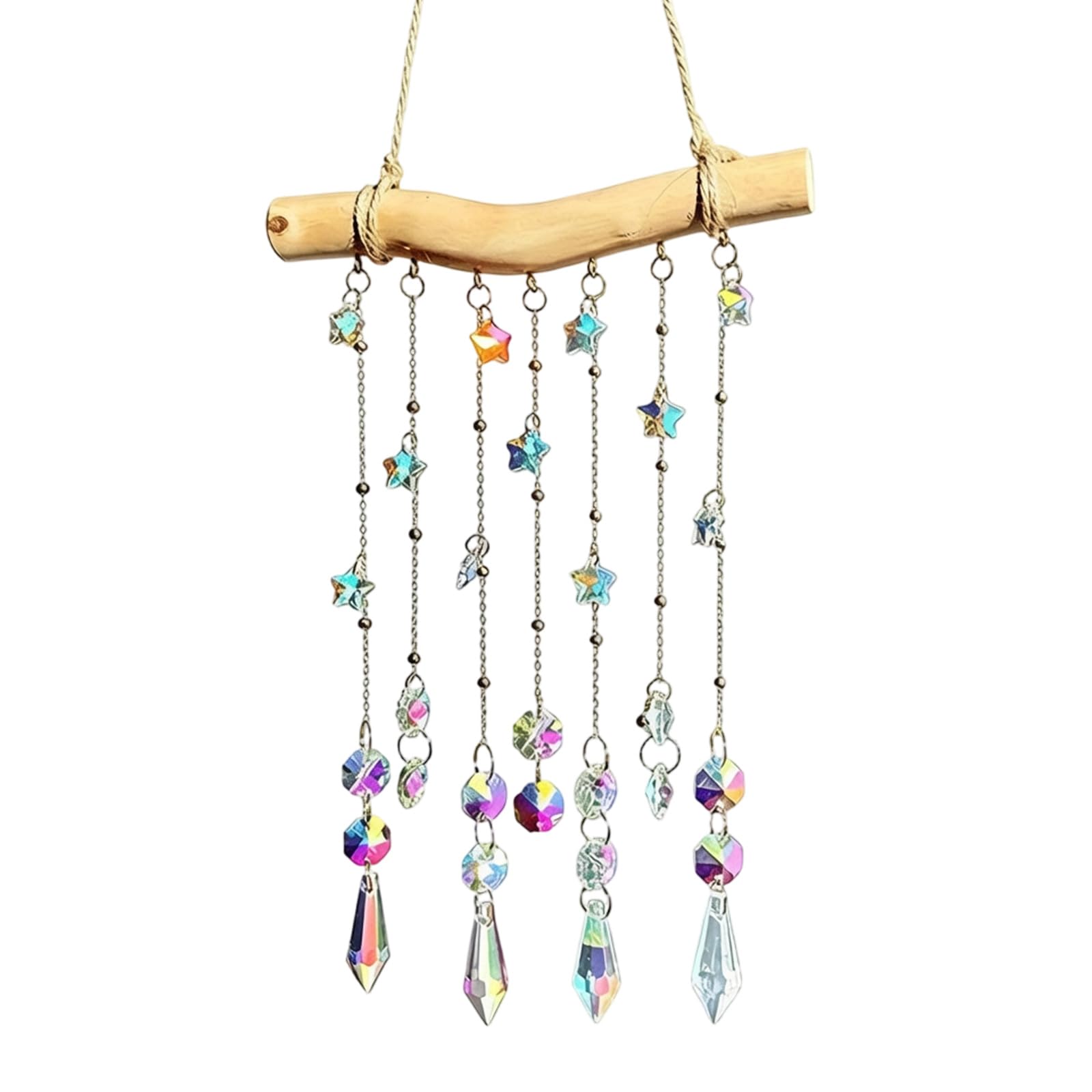 TFAOYS Star Crystal Suncatchers Window Hanging Crystal Drops Prism Rainbows Makers Wind Chimes for Home Garden Decoration Suncatchers Window Hanging