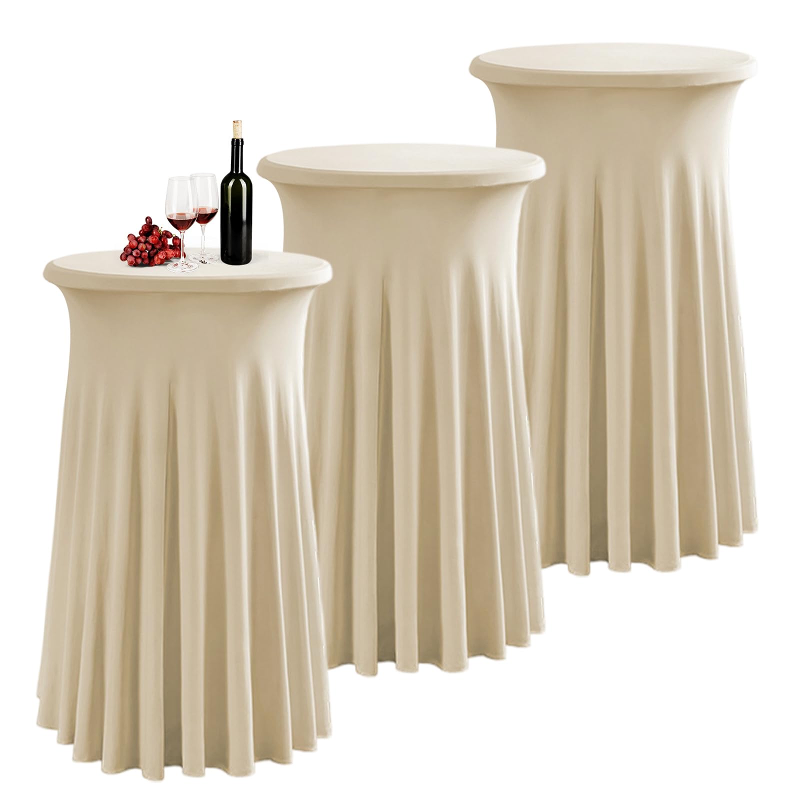 Nappe mange debout pour cocktail de mariage et réception - Lot de 3 housses 80x110cm