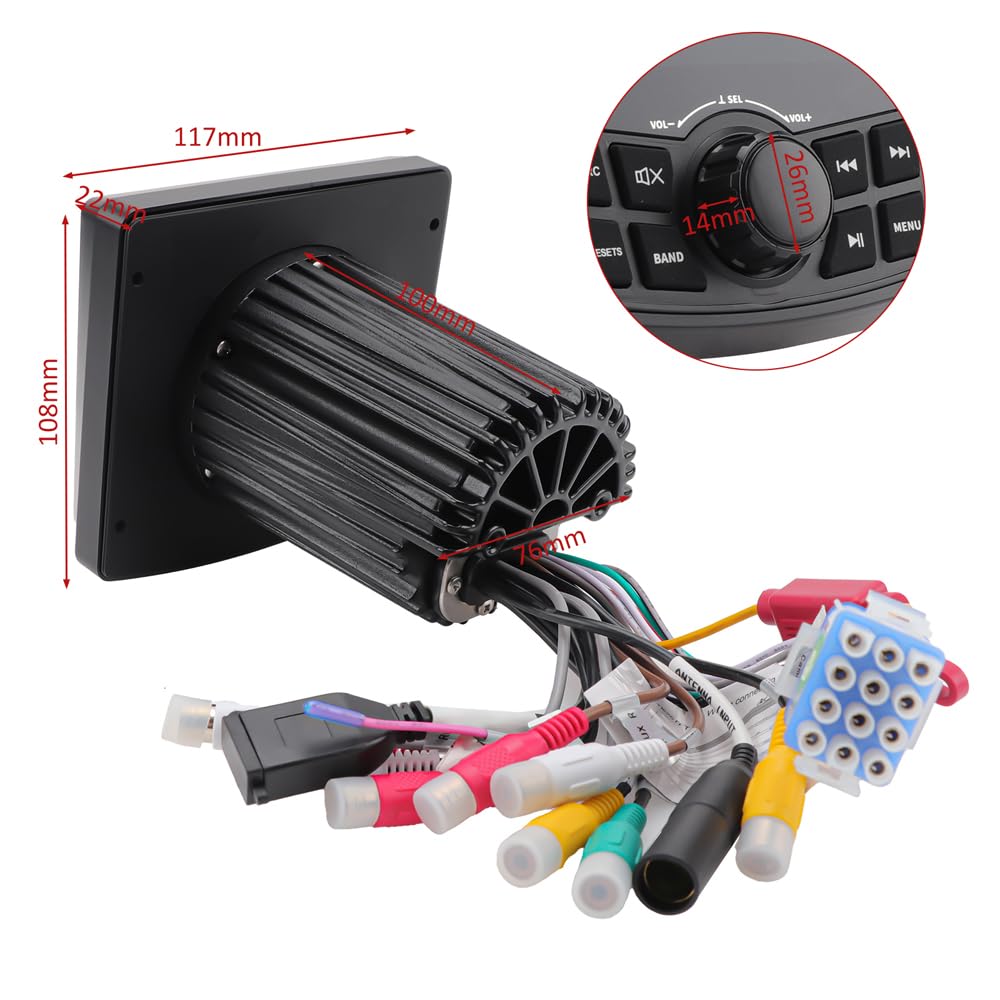 Ricevitore Stereo Marino MP5 - Radio Digitale per Barche con Lettore Multimediale MP5 e IPX6 Impermeabile in BT per Navi e Uso Professionale