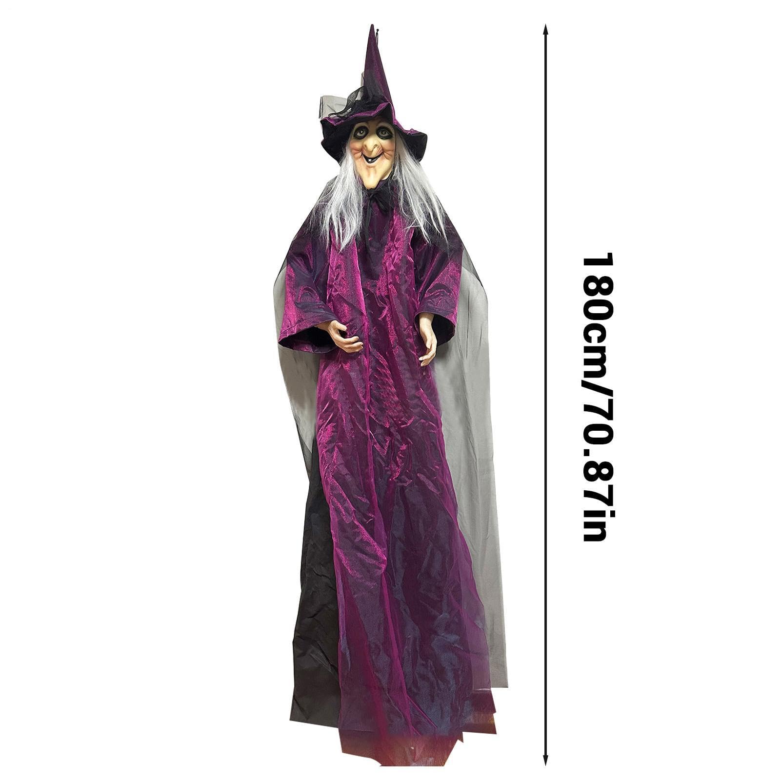 Dekoracje Zewnętrzne Na Halloween Z Czarownicą Straszne I Przerażające | Nawiedzony Dom Rekwizyty Dźwiękowa Do Wejść Na Przyjęcie Podwórko