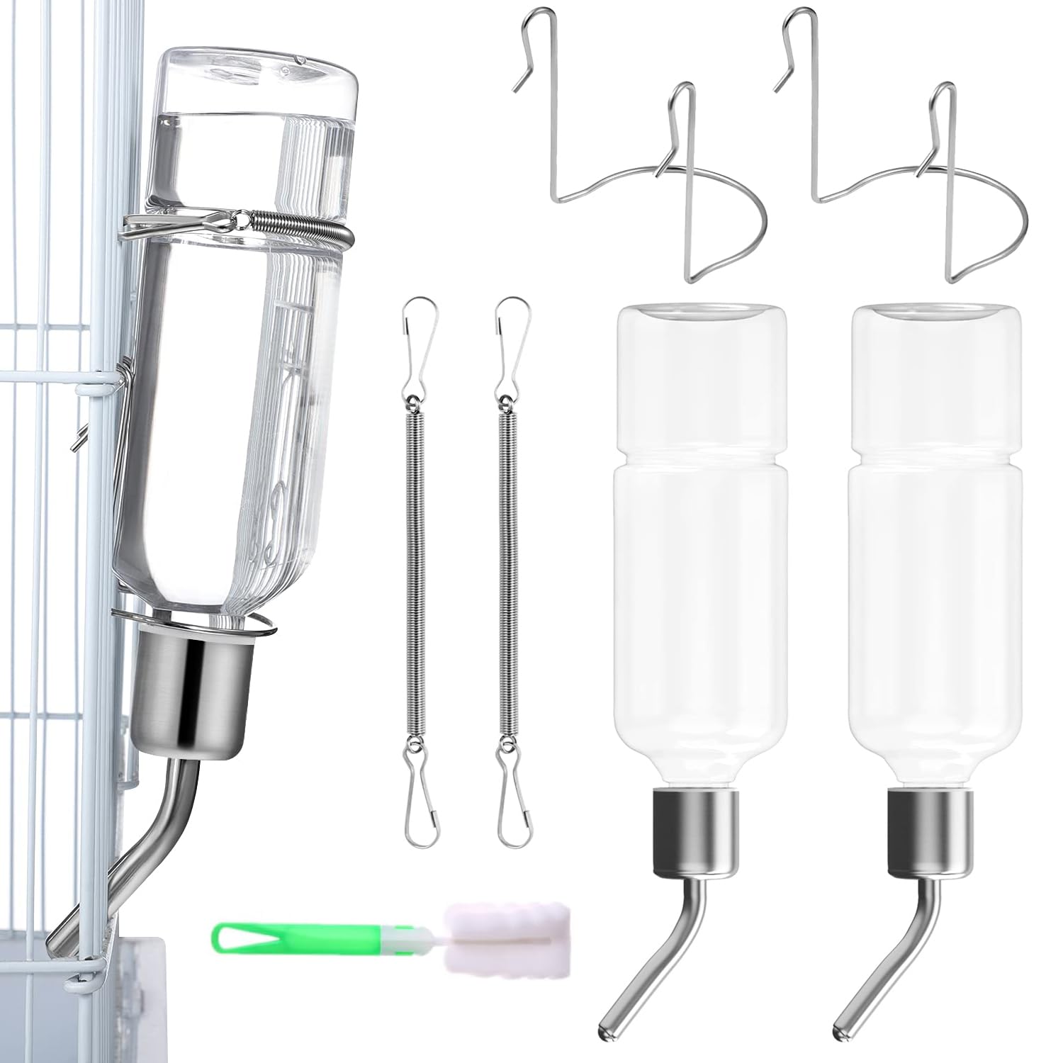 Norhogo 2-piece Pet Hanging Water Bottles, Portable Pet Hanging Drinking Waterers Bottles, Automatic pet water bottles