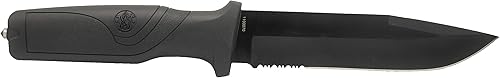 Miniatura 2 de Smith & Wesson Search and Rescue - Cuchillo de hoja fija de 11 pulgadas de alto carbono SS con hoja dentada de 6 pulgadas y mango de goma para