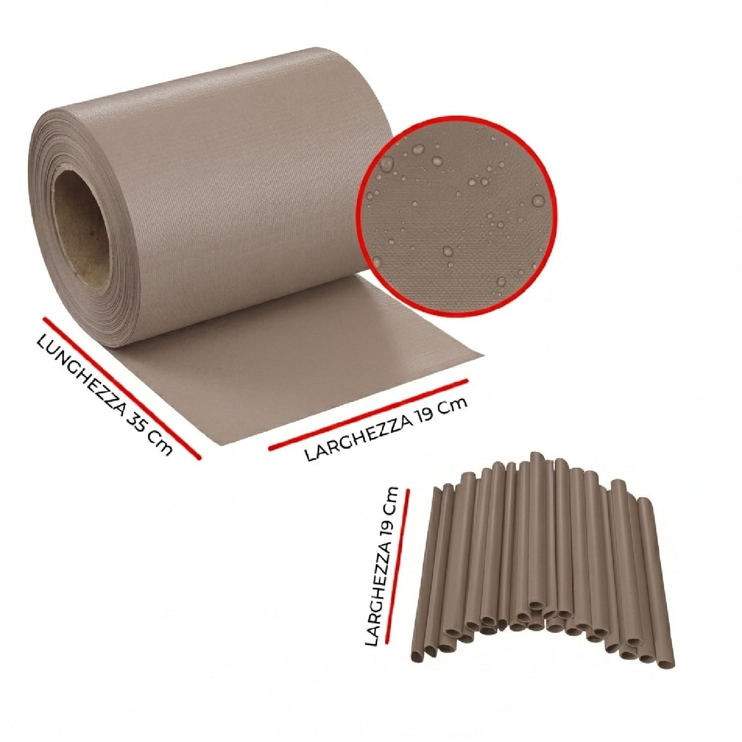 Striscia Banda Frangivista Fasce PVC Rotolo Schermo Privacy Recinzione Balcone Cancello Tortora