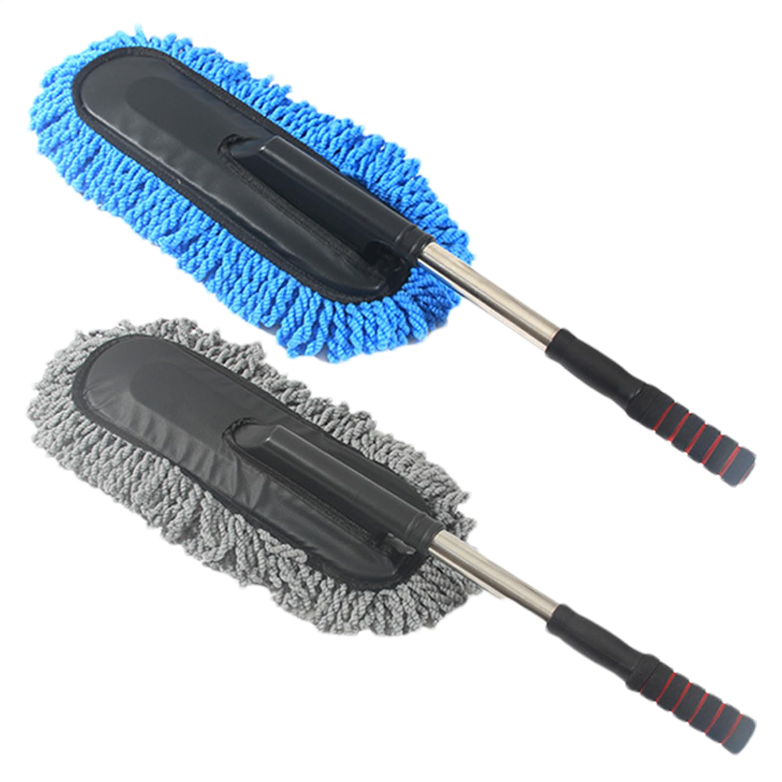Brosse télescopique microfibre : lot de 2 plumeaux de nettoyage maison