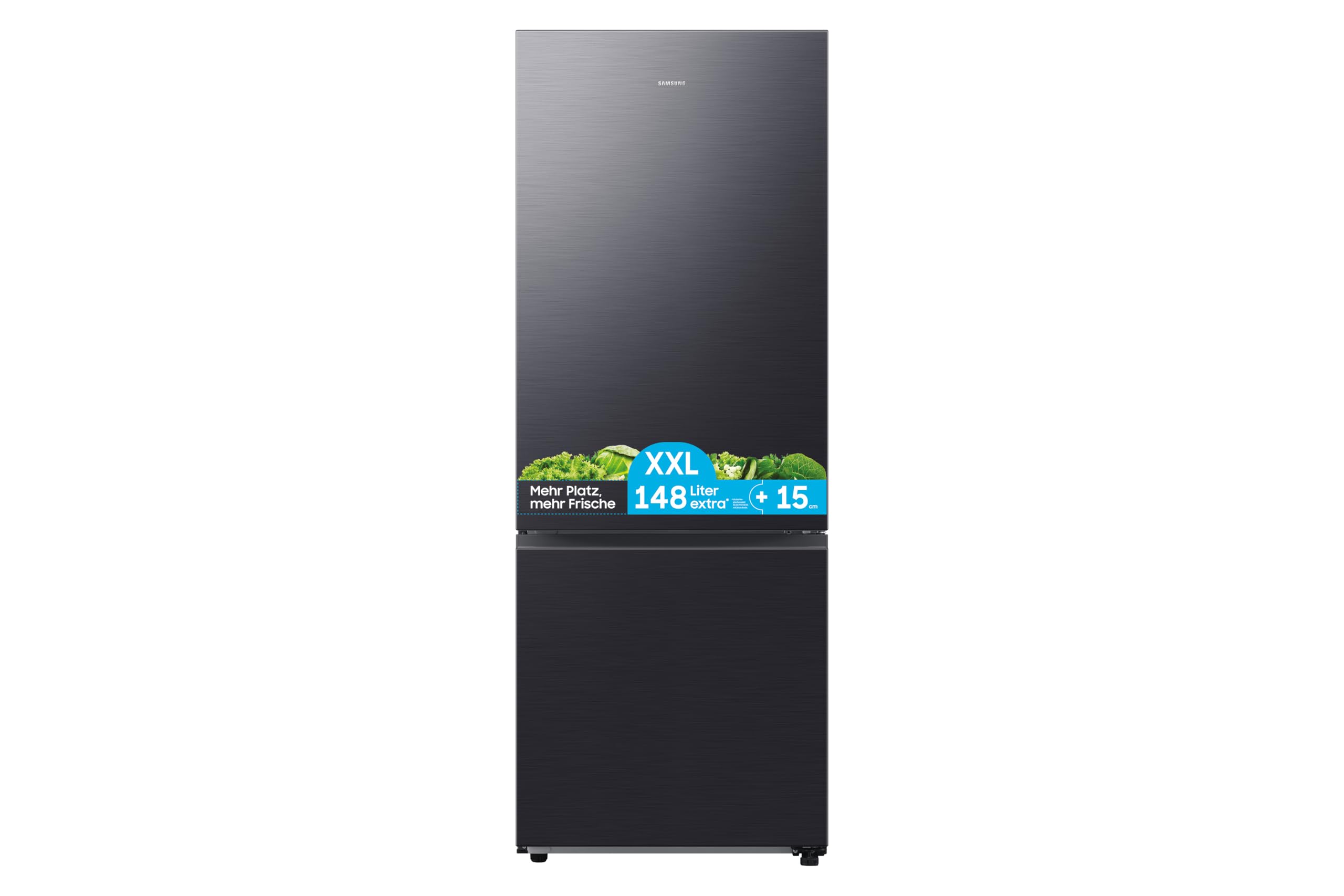 Samsung RB53DG703CB1EF Kühl-Gefrierkombination, 203 cm, 538 l, Extra breit (75 cm), Kühlschrank mit Gefrierfach, Wifi & AI Energy Mode, Twin Cooling+, Metal Cooling, No Frost+, Premium Black Steel