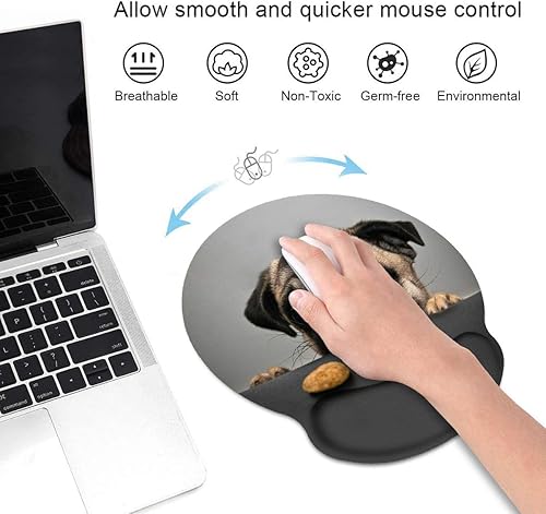 Miniatura 3 de LOWORO Juego de soporte ergonómico para muñeca con posavasos, bonito reposamuñecas grande con base de poliuretano antideslizante para computadora