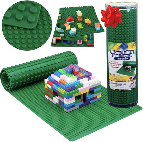 Tapete de ladrillos para construir por SCS, enrollable, doble cara de silicona, 32 pulgadas de largo para mesas de actividad (pendiente de patente)