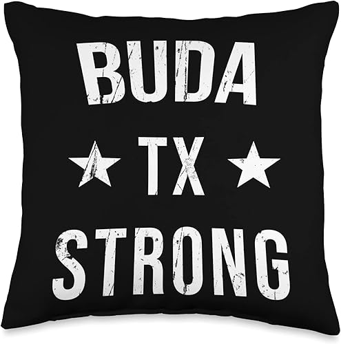 Vacation Hometown Buda TX Strong Buda TX Strong Hometown Souvenir Vacation Texas - Almohada de 16 x 16 pulgadas, multicolor
