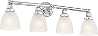 Vista 4 de Livex Lighting 1024-05 Classic - Lámpara de baño con 4 luces, cromada