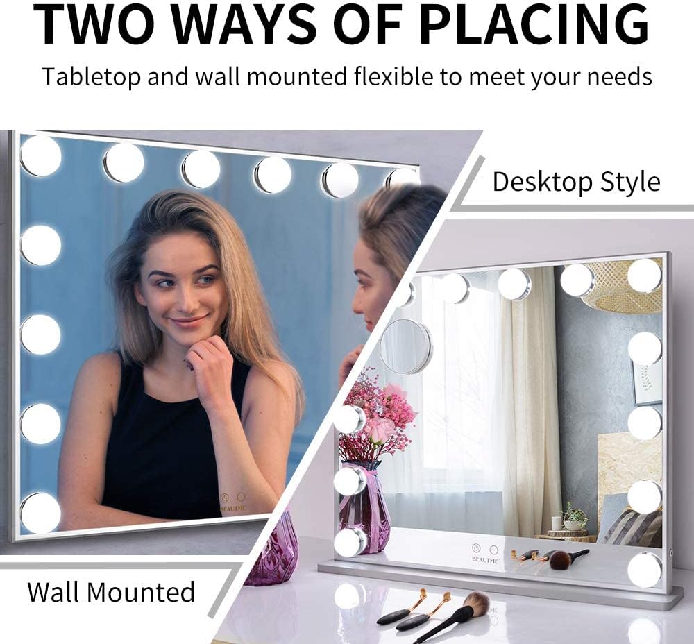 Flash Deals - 70% OFF BEAUTME Vanity Mirror with Lights,Lighted Mirror for Dressing Room,Tabletop or Mounted Wall Mirror,Detachable 10X Magnification Spot Cosmetic Mirror (CPL606H-14) 70% Off Everything BEAUTME Vanity Mirror with Lights,Lighted Mirror for Dressing Room,Tabletop or Mounted Wall Mirror,Detachable 10X Magnification Spot Cosmetic Mirror (CPL606H-14)