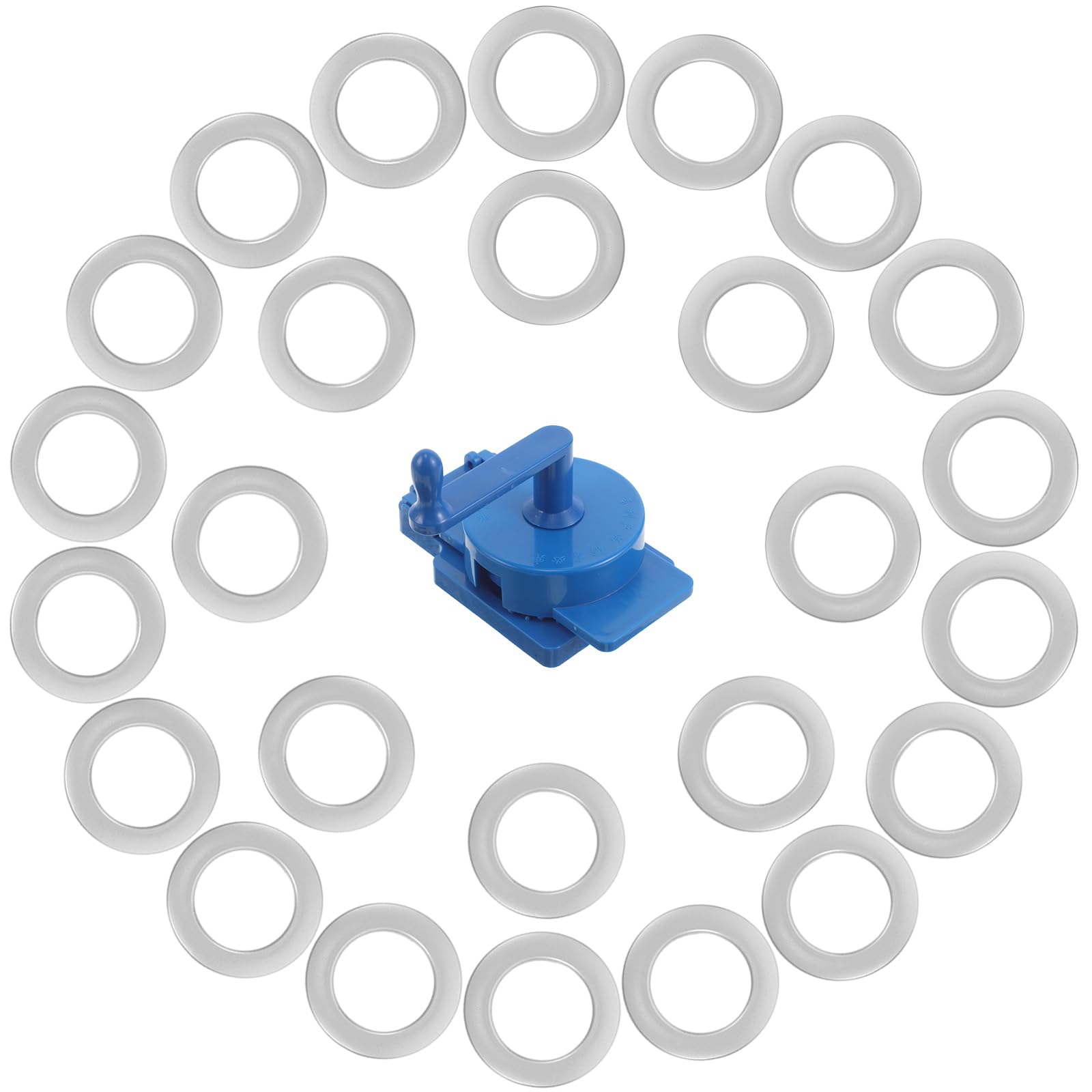 Set di Anelli per Tende in Plastica Argento con Punzonatrice Rotante, Anelli Rotondi Silenziosi per Tende da Bagno e Studio, Compatibilità Versatile