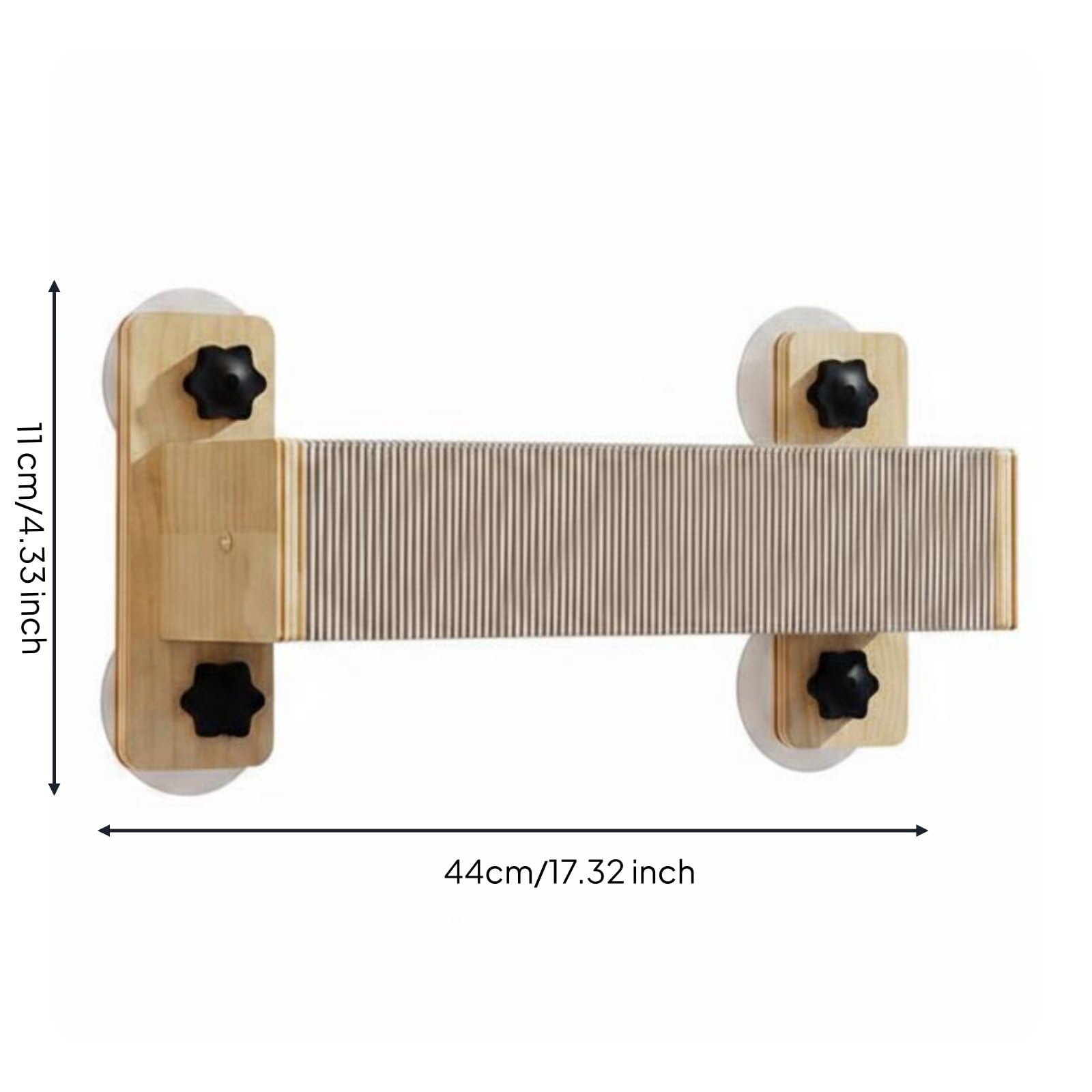 Tiragraffi per Gatti Amaca da Finestra Perch Piattaforma con Ventose Forte Aderenze Struttura in Legno Superficie in Cartone Salvaspazio Adatta per, Legno, Colonna Tiragraffi A Ventosa Lunga