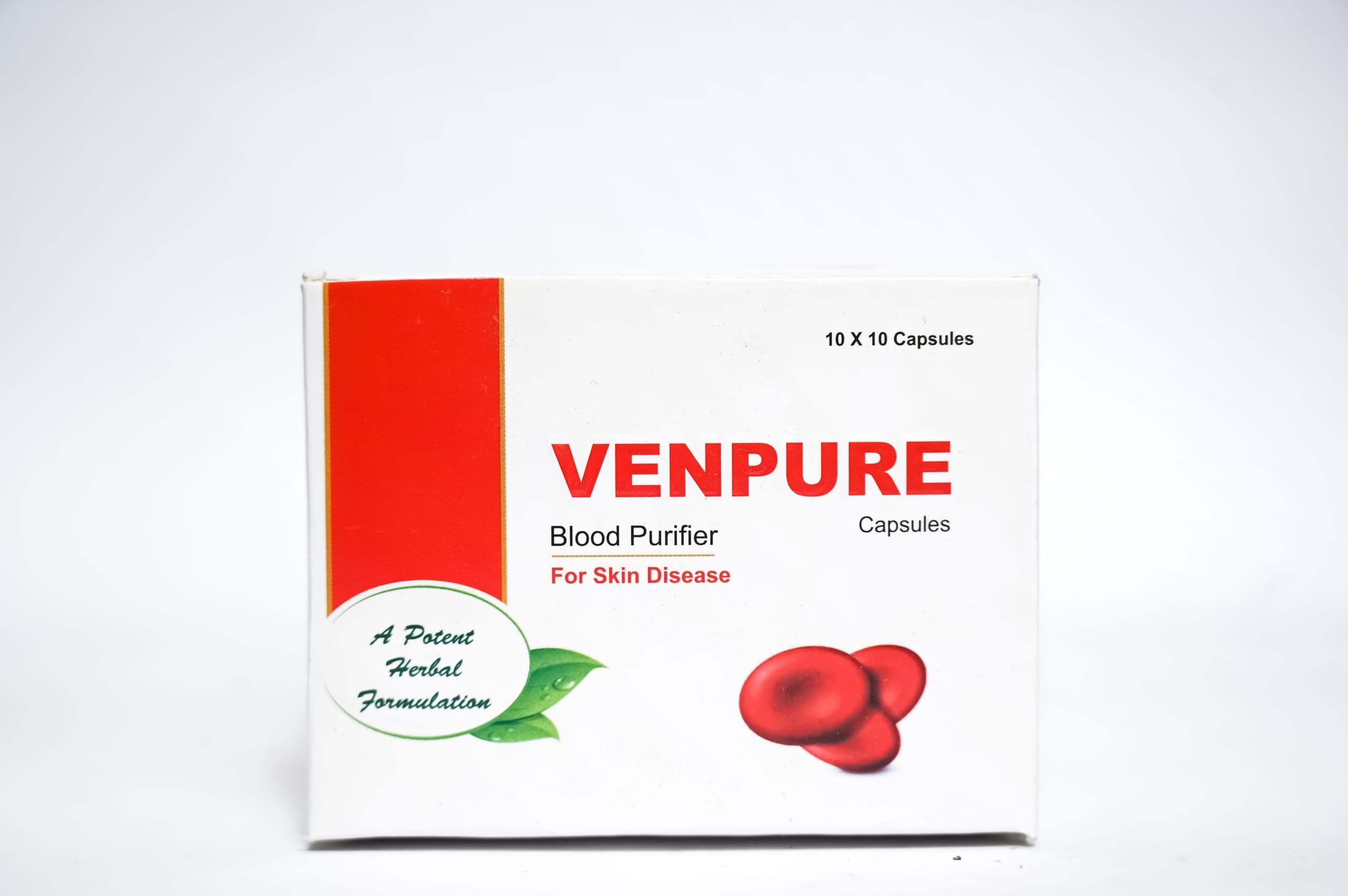 VENIX VENPURE Capsules - Pack Of 1 Strip 10 Capsules | Herbal And Natural Capsules | Helps In Blood Purification & Skin Infections | Prevents Acne-Pimples & Boils