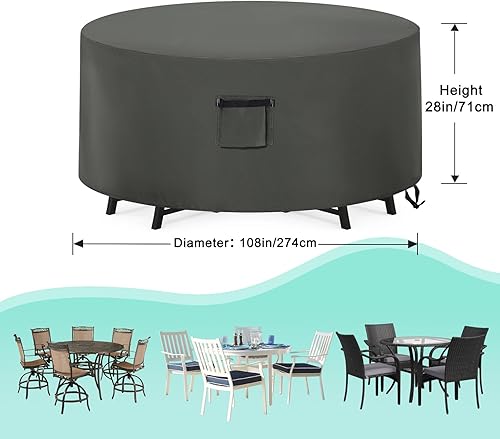 Miniatura 78 de ABCCANOPY Funda universal para mesa auxiliar de patio, para exteriores, pequeña cubierta impermeable y a prueba de polvo, marrón beige, 42 x 24 x 18