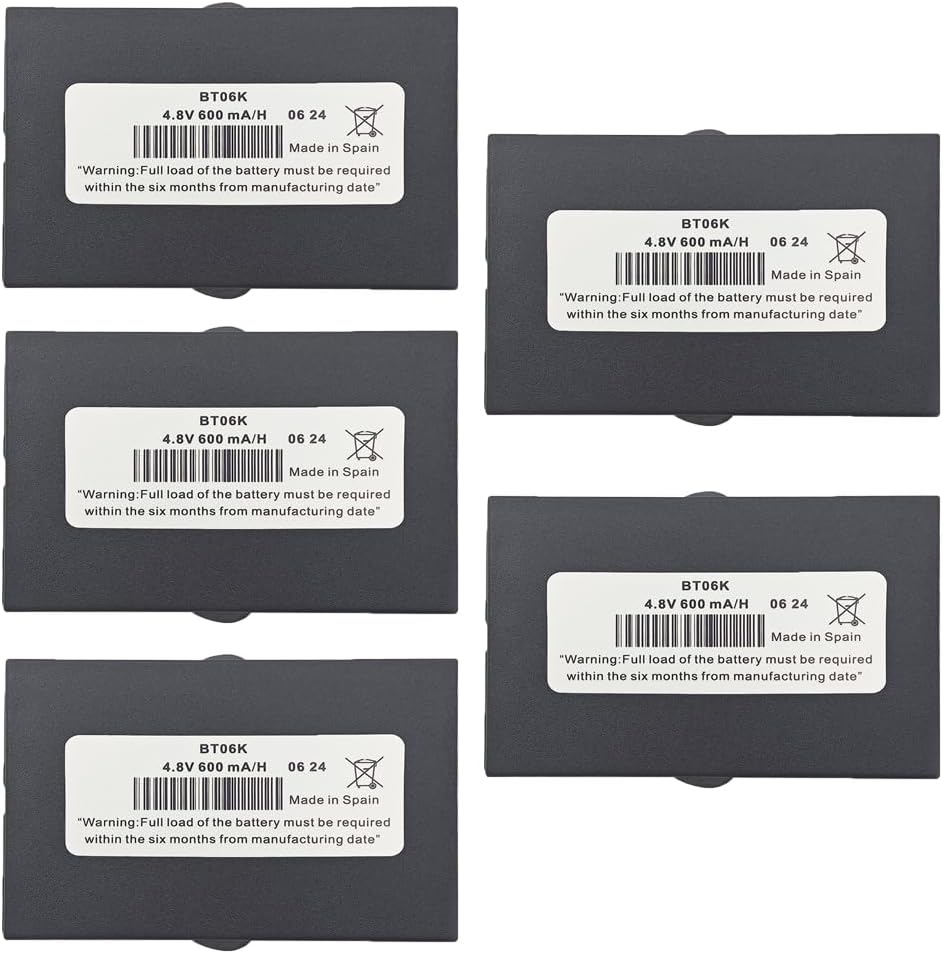 (5-Pack BT06K Ni-MH Battery 4.8V 600mAh Rechargeable Battery Replacement for 2303692, fit Part Number 2303692, BT06K