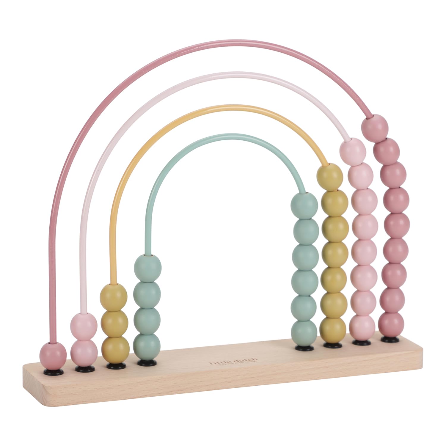 Little Dutch Regenbogen-Abakus Zählrahmen aus Holz für Kleinkinder Kinder rosa - Fairy Garden
