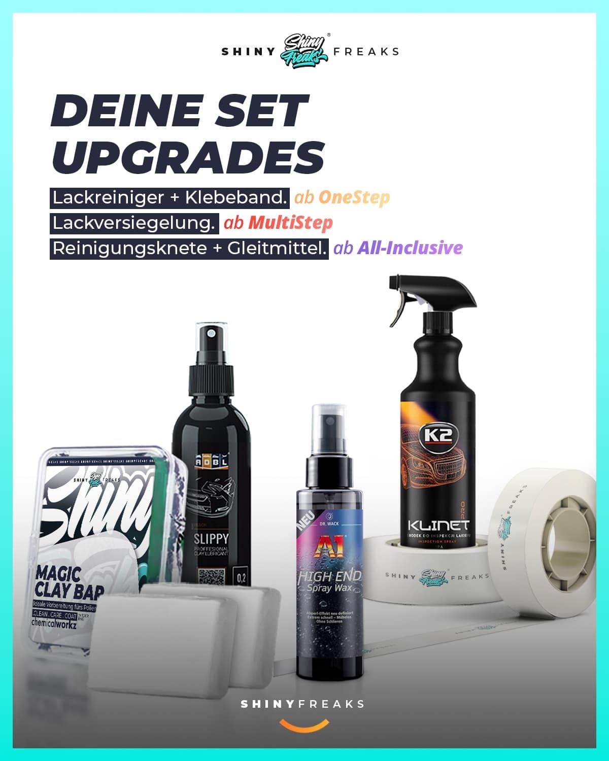 Poliermaschinen Set: chemicalworkz DA9 Exzenter Poliermaschine + Sonax Politur Set + Royal Pads Premium Polierpads + Dr. Wack Versiegelung für Lack + Zubehör | 20-teilig
