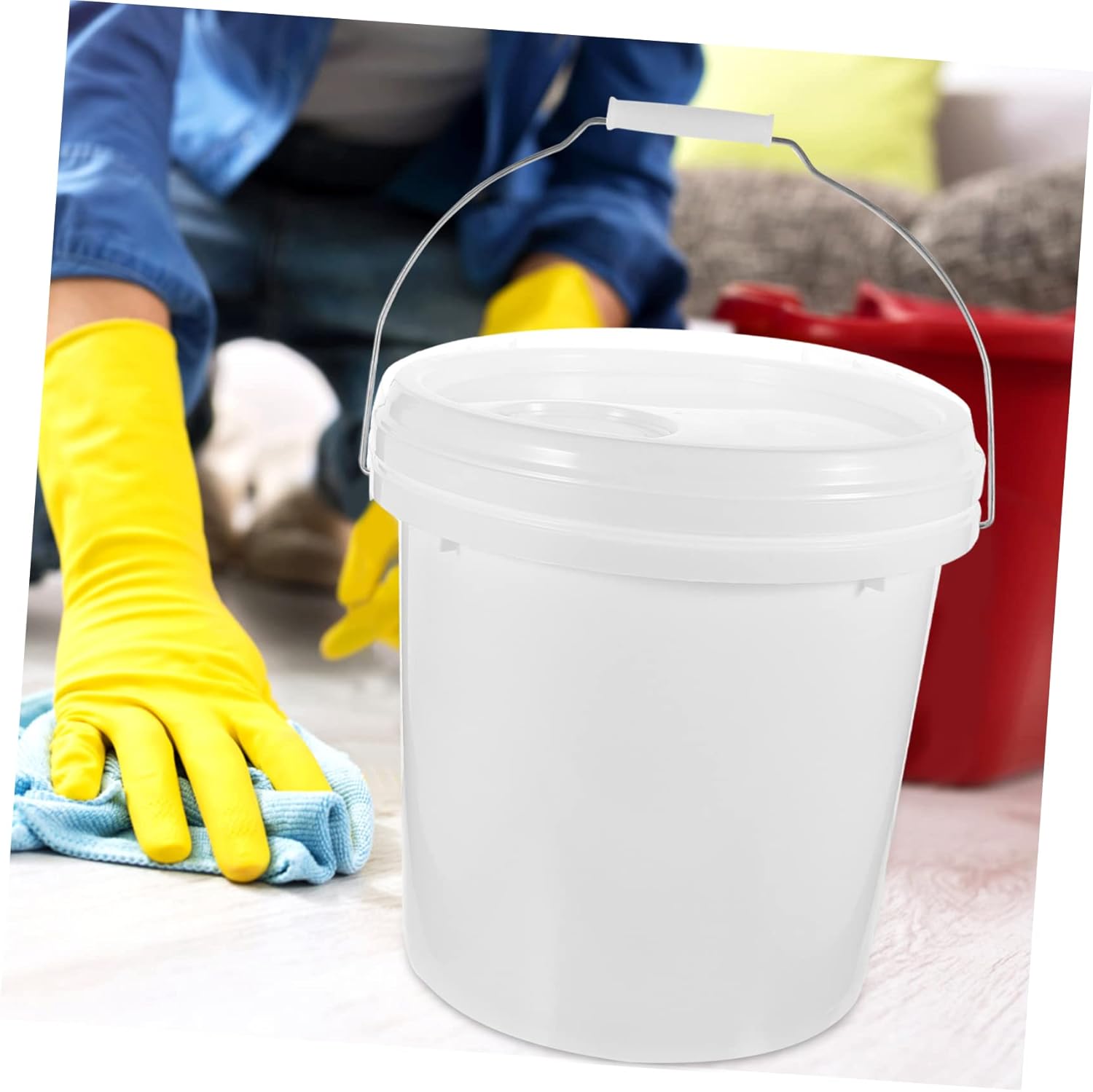 UPKOCH Empty Paint Bucket with Engine Oil Opening Durable Hdpe Container Versatile Use for Paint Pigment Food Storage Lightweight Design with Solid Handle