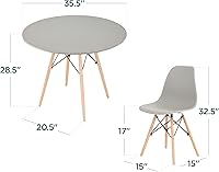 Vista 2 de Best Choice Products Juego de 5 piezas para comedor, juego compacto de mesa y sillas de estilo moderno de mediados de siglo para el hogar
