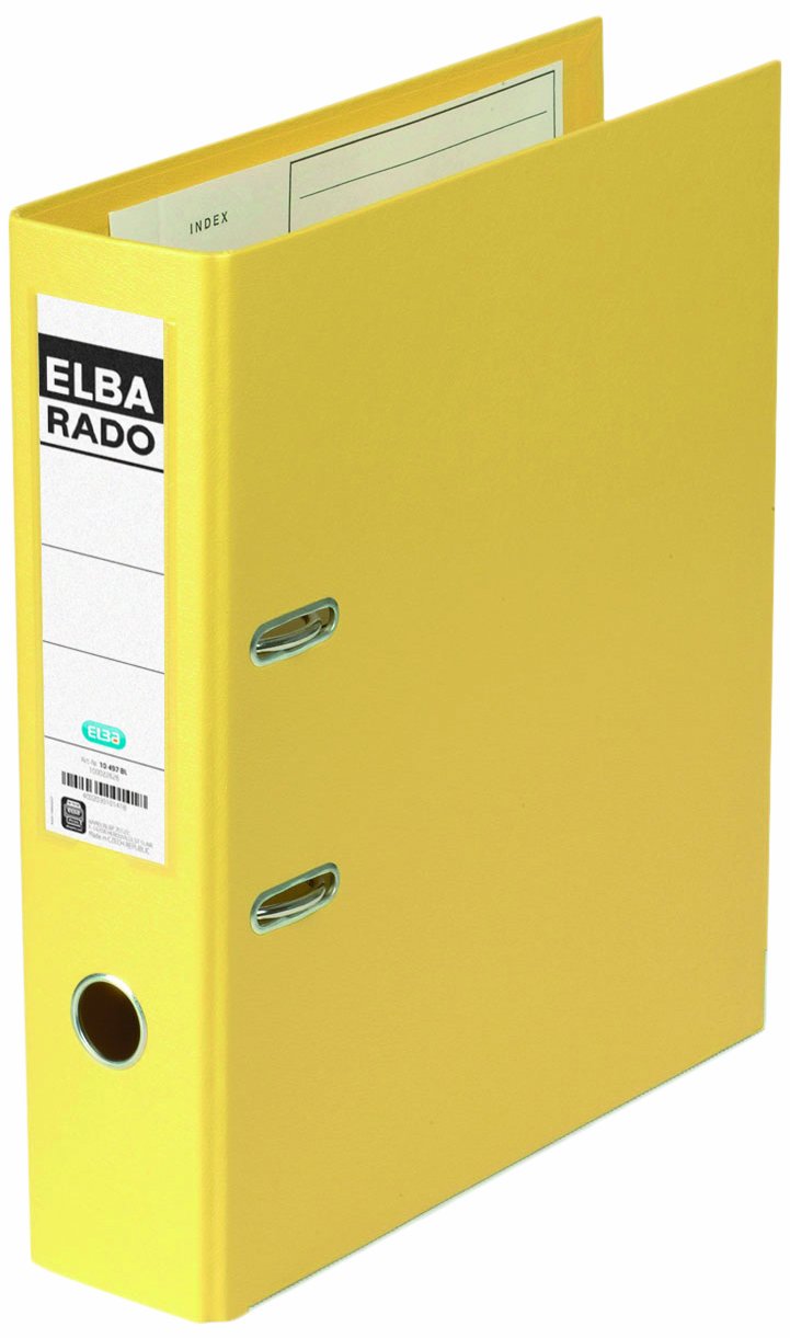 Elba Lever Arch File Rado Plast 80 mm, for A4, PVC Yellow - folders (for A4, PVC Yellow, Yellow)