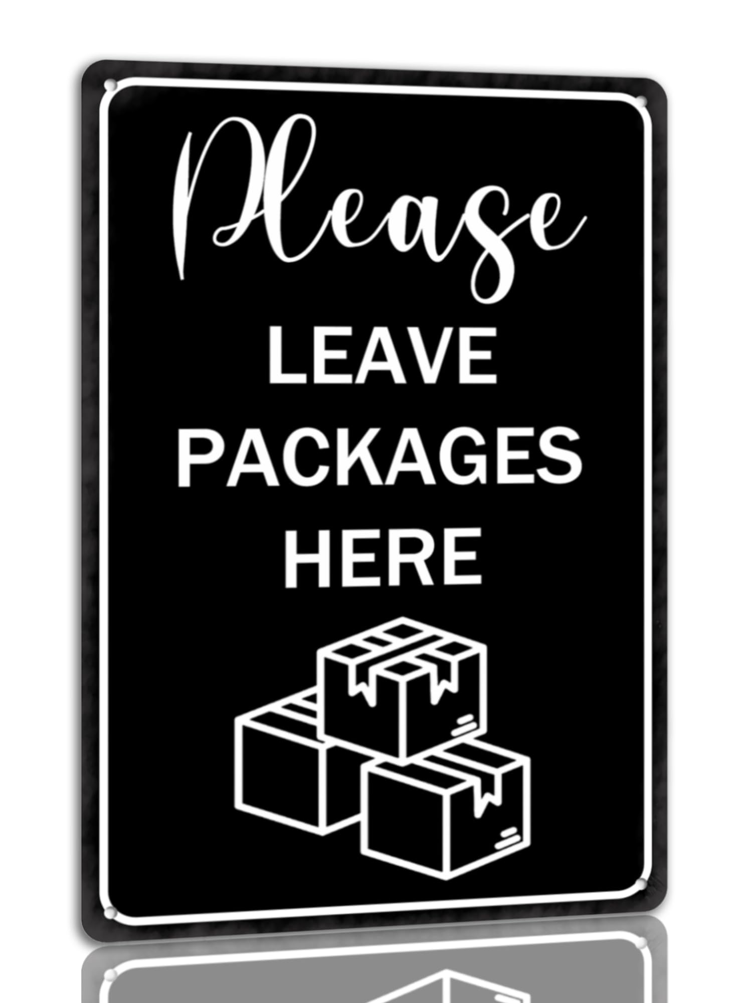 peiyeety Please Leave Packages Here Tin Sign Package Delivery Metal Sign Indoor/Outdoor Wall Decor Use For Front Door Cafe Bar 8x12 Inch