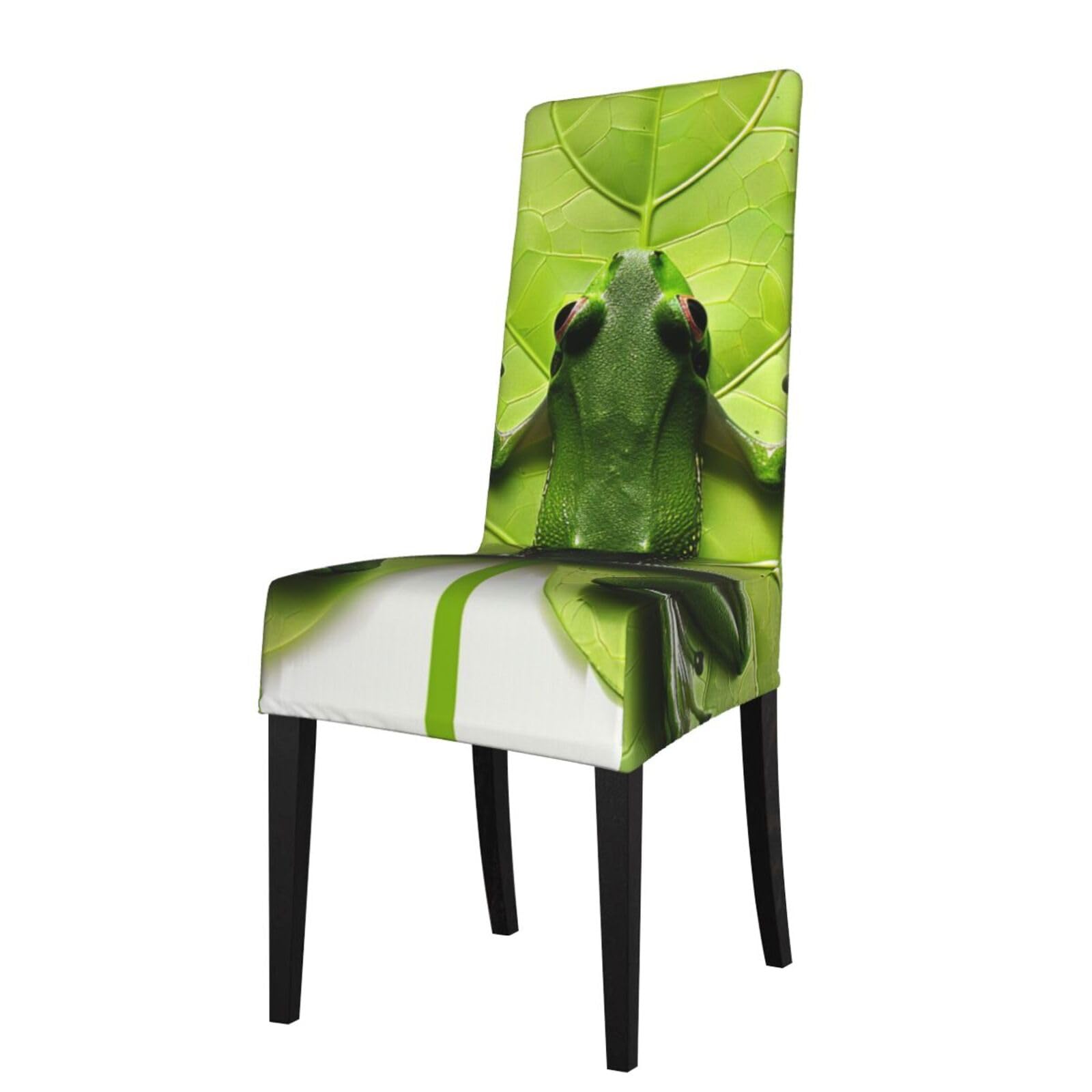 WPKJU Frog Leaves Print Dining Chair Covers Removable Chair Seat Covers Decorative for Kitchen & Bar Stools