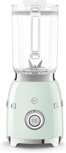 SMEG BLF03 - Licuadora de estilo retro, licuadora de encimera de 600 W con jarra sin BPA de 48 onzas, 3 velocidades + pulso, trituración de hielo y
