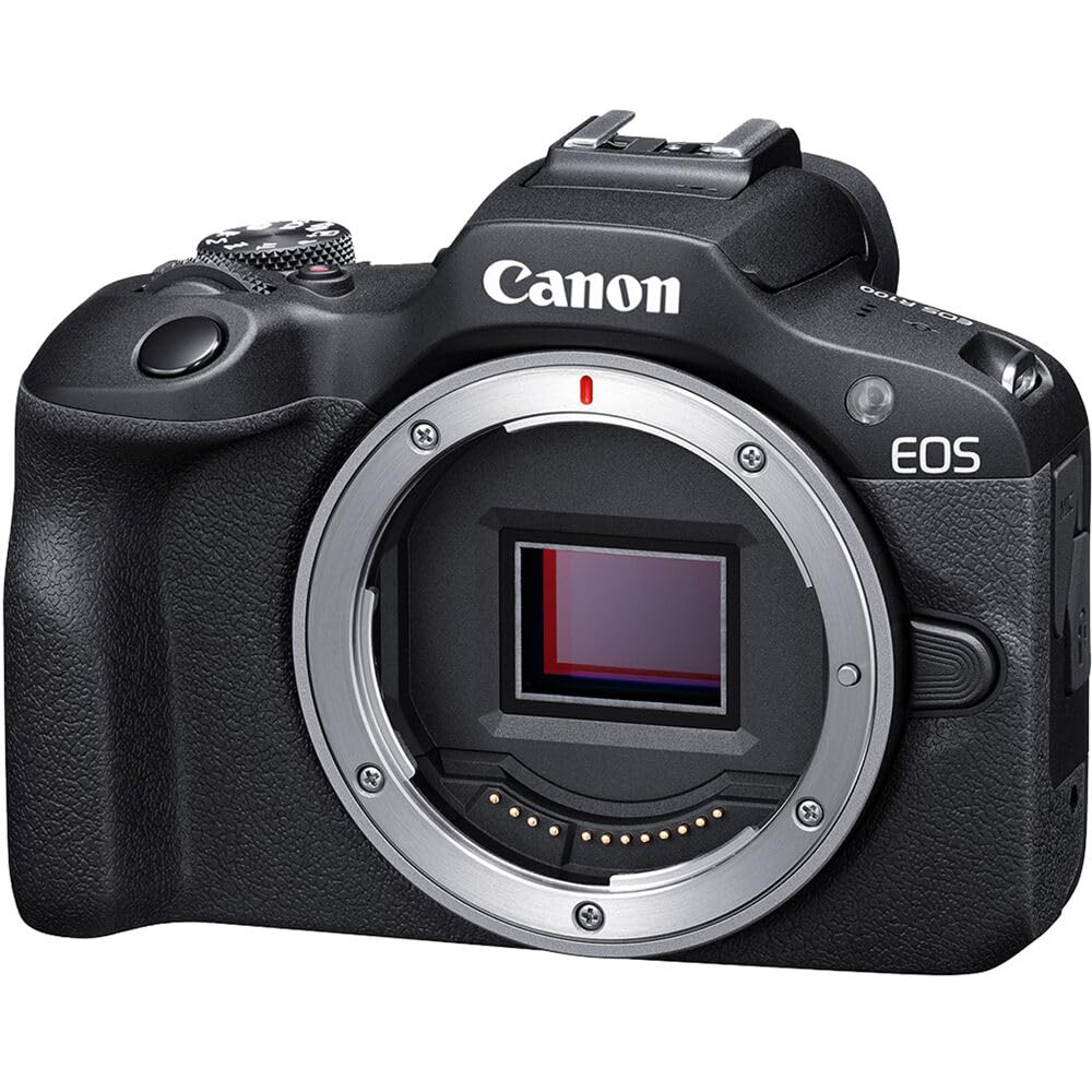 Canon EOS R100 Mirrorless Camera with RF-S 18-45mm f/4.5-6.3 is STM Lens | 24.1MP APS-C CMOS Sensor, Dual Pixel AF, Full HD Video | Compact RF Mount Camera for Beginners with Bag and 64GB Card