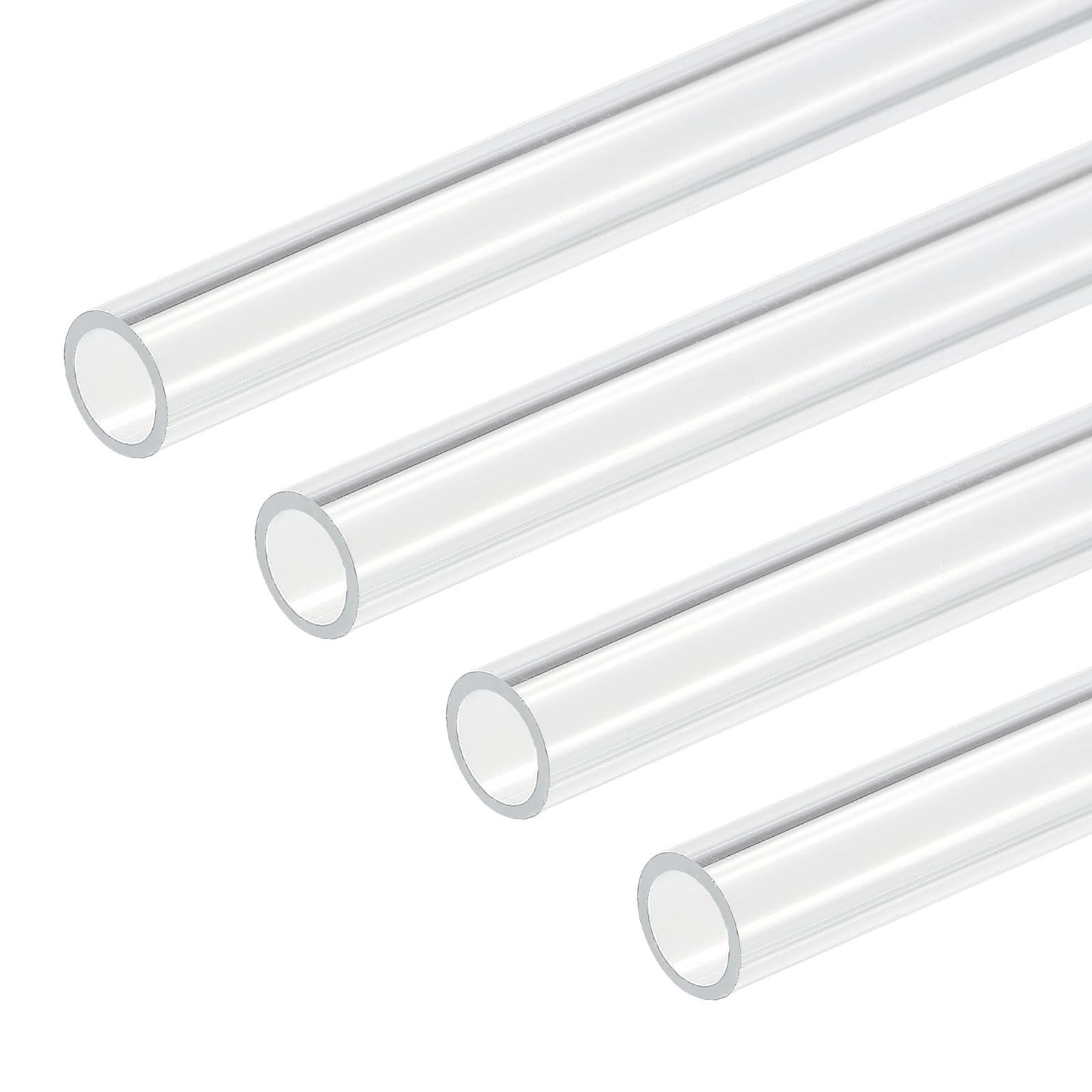 DMiotech 4Pz Tubo in Plastica Rigida di Acrilico Trasparente 8mm x 10mm (5/16" x 3/8") 10" per Tubi Acqua Acquario, Sistemi di Raffreddamento ad Acqua, Idraulica