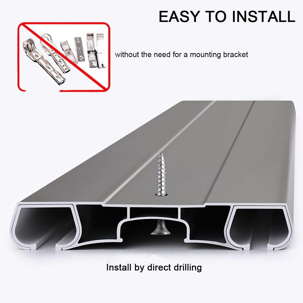 Rail en aluminium 2 couches Heavy-Du 3,6 m pour plafond lourd Design silencieux Séparateur de pièce polyvalent Disponible en 2 m à 6 m de profondeur