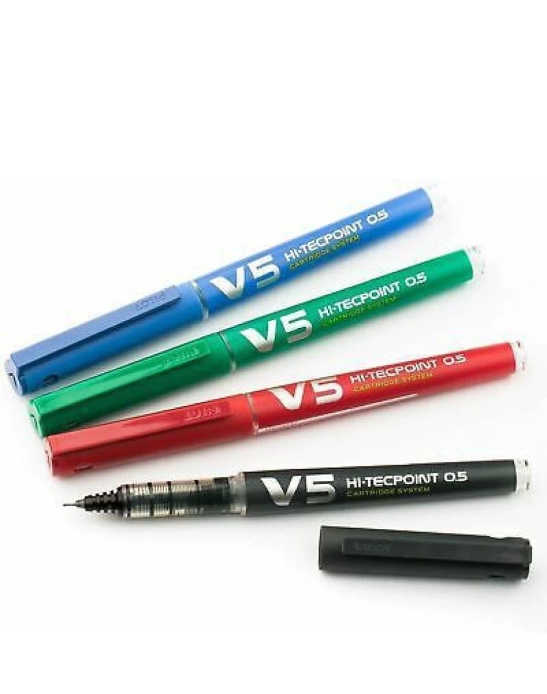 Pilot Hi-tecpoint V5 Cartridge System Pen - (1 Blue, 1 Black, 1 Red, 1 Green) [Pack of 4]-picture-14