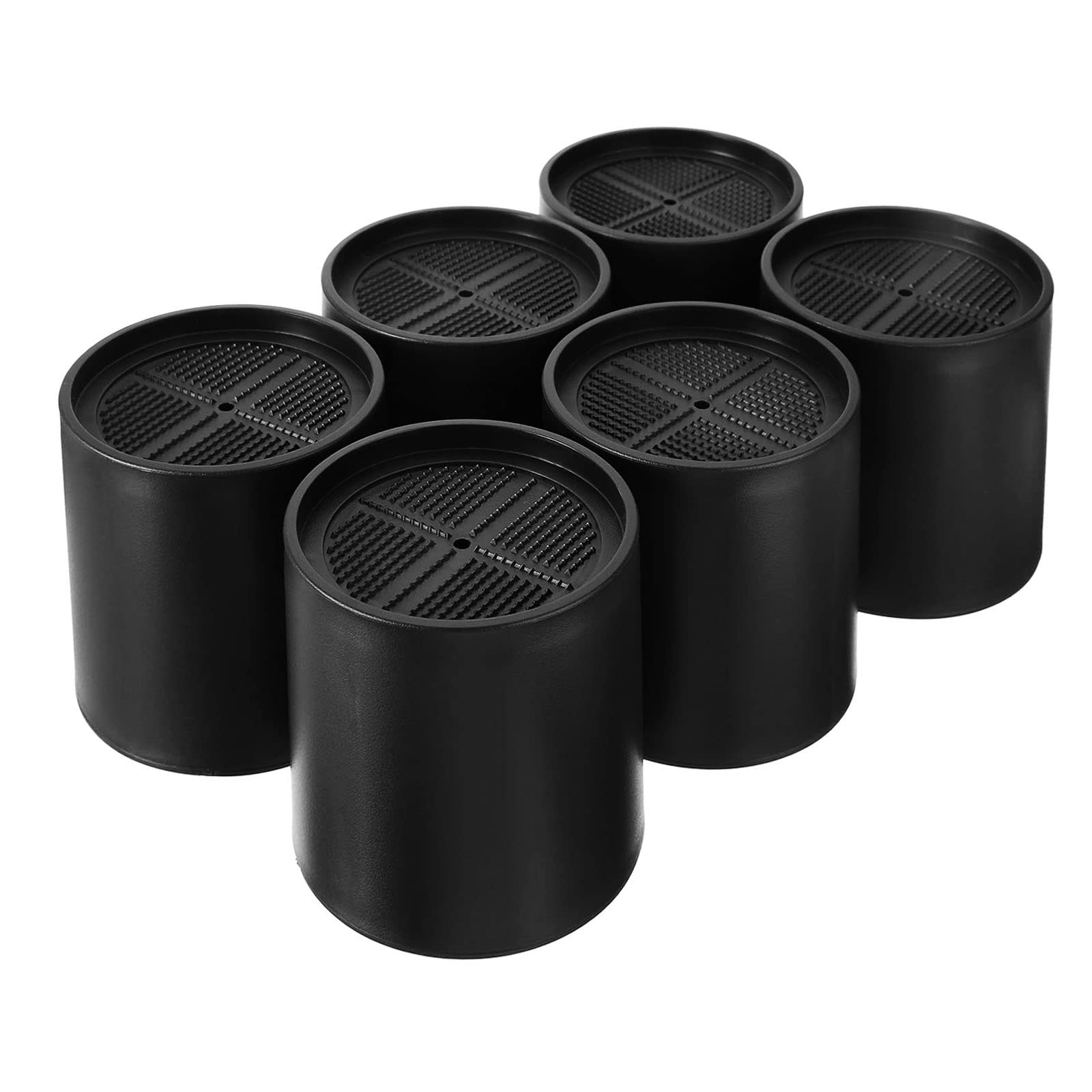 TocaweBed Risers 4 Inch, Round Furniture Risers Lifts with No-Slip Mats for Dorm Bed Frame, Heavy Duty Bed Risers for Desk Couch Sofa Table Chair Booster (6Pack-Black)