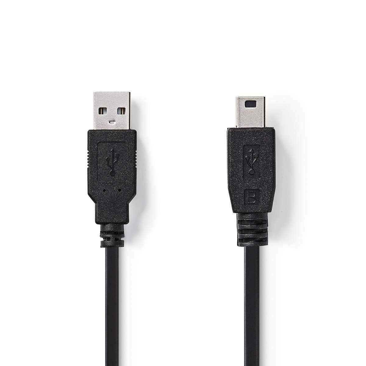 Nedis USB 2.0 Cable, USB-A Male to Mini-B 5 Pin Male, High-Speed - 2.0m cable, Black - Image 4