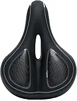 Selim Banco Gel Largo Bike Mtb Passeio 200x260mm Unissex Vazado Elastômeros Absolute