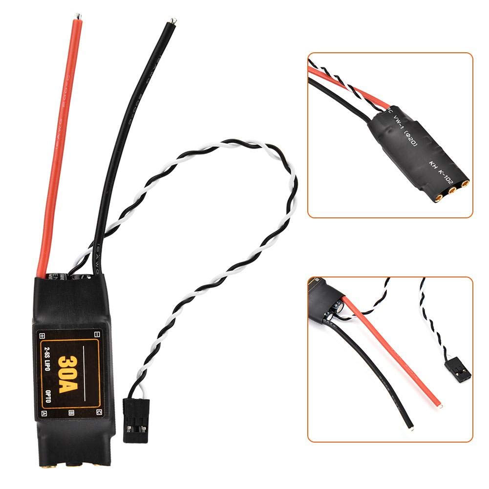 Dilwe Controlador de Velocidad RC, 50A ESC sin Brushes, Salida 5V/3A BEC, para Aviones de Espuma, Drones, Modelos de Aviones, Coches RC, helicópteros RC, quadcopters