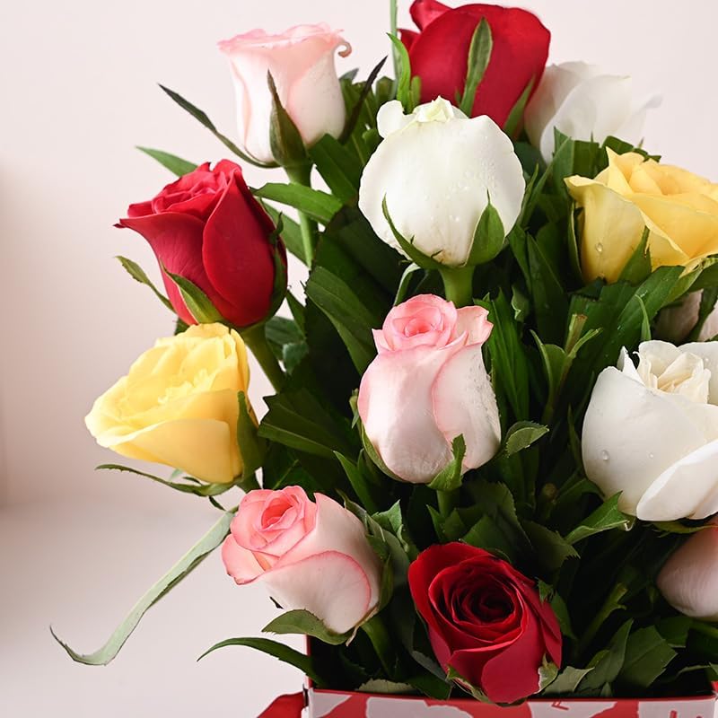 FlowerAura Fresh Flower Bouquet Gift Roses Flowers Bouquet Valentine's Day Gift's For Girlfriend Boyfriend Wife & Husband & Anniversary (Set 6 Multicolor) (Same Day Delivery) 4 61JFJhpTcuL