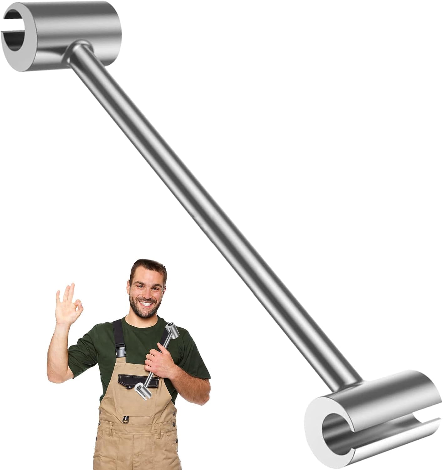 2026 New Upgraded Steel Double-Ended Door Hinge Adjustment Tool, Heavy-Duty Door Hinge Tool for Standard Round Bolts (14mm & 19mm)