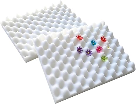 Fondant Flower Foam Pad, 2PCS Flower Fondant Impression Mat Rectangular Fondant Cake Flower Drying Mat Modeling Foam Tray for Cake Decoration, Paste/Gum/Chocolate/Clay Modelling Tools