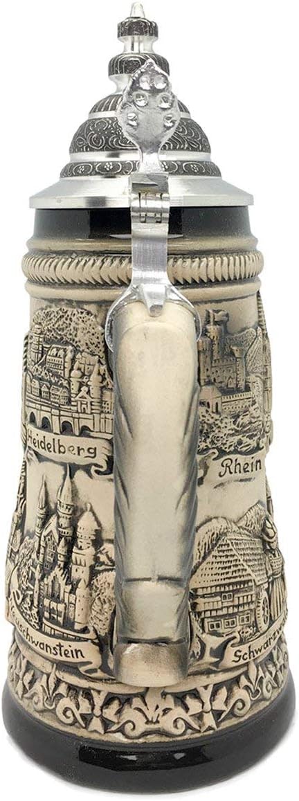 Deutschland Panorama 1 Liter Tankard Zoller & Born Made in Germany German Mug Collectible Ceramic Beer Drinking Stein