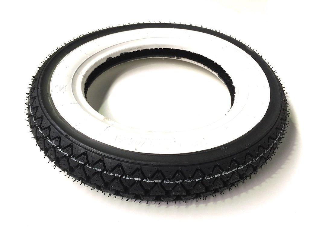 Komplettradsatz Weißwandreifen 3.50-10 passend für Vespa PK PX Sprint XL Rally T5 LML Star – Felgen Schwarz, Schläuche, Radsatz Set